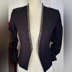 H&M Beaded Cropped Blazer Black Size 4